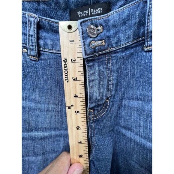White House Black Market Blanc Pants Womens 4 Blue Denim Pocketed Zip 30x27 - Picture 7 of 10